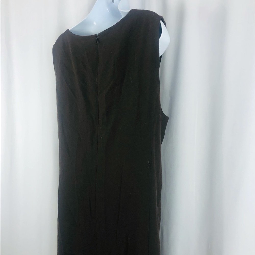 Ellen Tracy Wool fleece pleated front sleeveless dress pockets 16 - Picture 10 of 16